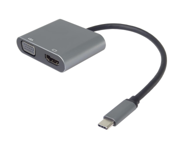 PremiumCord MST adaptér USB-C na HDMI + VGA, rozlišení 4K a FULL HD 1080p