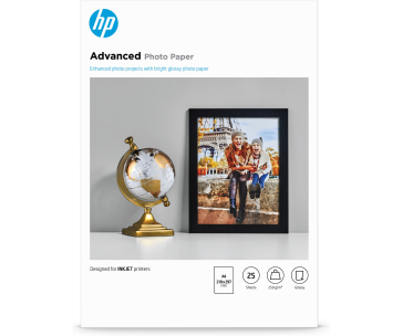 HP Advanced Glossy Photo Paper-25 sht/A4/210 x 297 mm, 250 g/m2, Q5456A