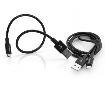 VERBATIM kabel Micro B USB Cable Sync & Charge 100cm (Black) + Verbatim Micro B USB Cable Sync & Charge 30cm (Black)