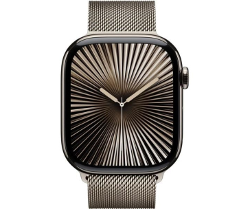 Apple Watch Series 10 GPS + Cellular 46mm Natural Titanium Case with Natural Milanese Loop - S/M