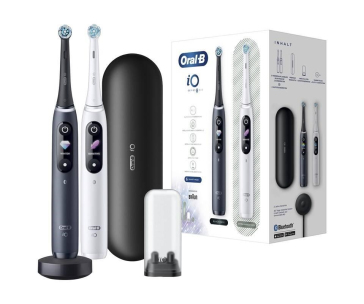 BAZAR - Oral-B iO8 Series Duo set zubních kartáčků, magnetický, displej, 6 režimů, tlakový senzor - pošk. obal