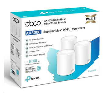 BAZAR - TP-Link Deco X50(3-pack) WiFi6 Mesh (AX3000,2,4GHz/5GHz,3xGbELAN/WAN) - použitý