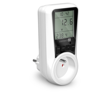 CONNECT IT Digitální měřič PowerMeter Pro, Měřič spotřeby el. energie, bílá