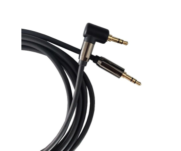 PremiumCord HQ stíněný kabel stereo Jack 3.5mm - Jack 3.5mm zahnutý 90°, 1,5m