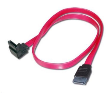 PREMIUMCORD Kabel SATA 0,5m 1x90°+1x rovný konektor