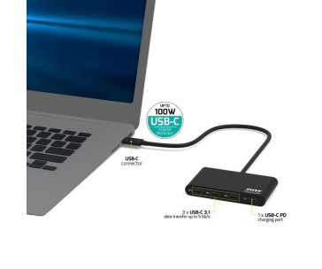 PORT hub USB-C s porty 3x USB-C 3.1 + 1x USB-C 100 W PD