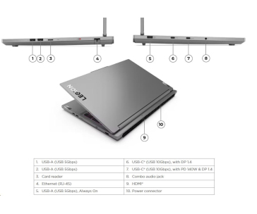 LENOVO NTB Legion 5 16IRX9 - i7-13650HX,16" WQXGA IPS,16GB,512SSD,HDMI,RTX™ 4060 8GB,W11H,3Y CC