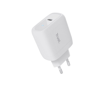 TRUST nabíječka 45W Maxo, USB-C, Nabíječka do zdi, 2m USB-C kabel, bílá