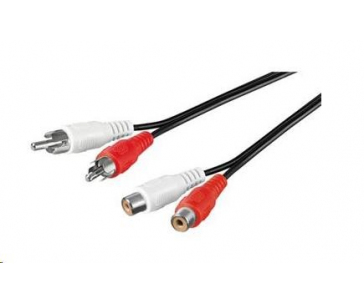 PREMIUMCORD Kabel prodlužovací audio 2x Cinch - 2x Cinch (RCA, M/F) 3m