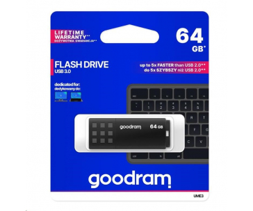 GOODRAM Flash Disk 64GB UME3, USB 3.0, černá