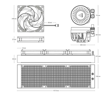 ARCTIC Vodní chladič Liquid Freezer III 420, 3x140mm, AM5, LGA1851, černá