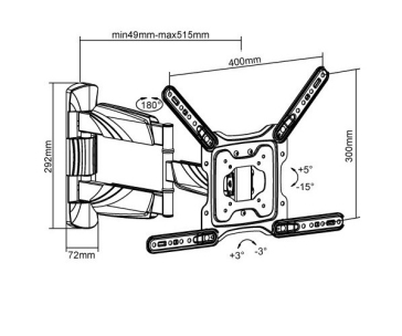 Prvotřídní držák na Tv pro její polohování Fiber Mounts Excelent