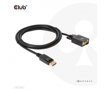 Club3D kabel DP na VGA, M/M, 2m, 28 AWG