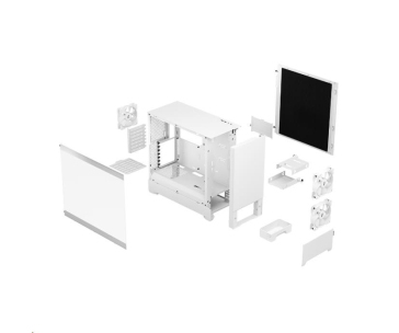 FRACTAL DESIGN skříň Pop Silent White TG Clear Tint, 2x USB 3.0, bez zdroje, ATX