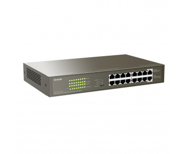 Tenda TEG1116P-16-150W - PoE AT Switch 135Watt, 16xRJ45 Switch s 16x 10/100/1000 Mbps PoE, Fanless, Kov