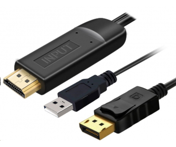 PremiumCord Kabel HDMI 2.0 na DisplayPort 1.2 pro rozlišení 4K@60Hz, 2m