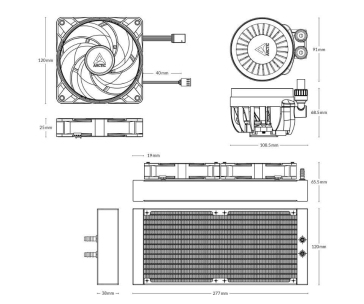 ARCTIC Vodní chladič Liquid Freezer III 240 ARGB, 2x120mm, AM5, LGA1851, bílá