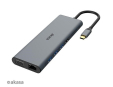 BAZAR AKASA Dokovací stanice USB-C 14v1, USB-C (power+data), USB 2.0, 2xHDMI, VGA, RJ45.. ROZBALENO