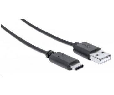 MANHATTAN Kabel USB 2.0 C, C Male / A Male, 1m, černý