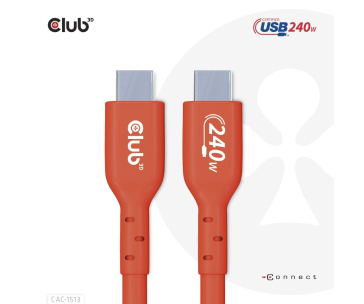 Club3D Kabel USB2 Type-C Bi-Directional USB-IF Certifikovaný 480Mb, PD 240W(48V/5A) EPR M/M 3m