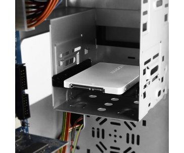 AXAGON RSS-M2SD, SATA - M.2 SATA SSD, interní 2.5" ALU box, stříbrný