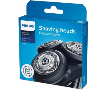 Philips SH50/50 náhradní holicí hlavy, trvanlivost 9 milionů oholených chloupků, 3 kusy v balení