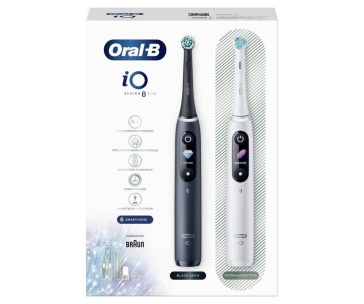 BAZAR - Oral-B iO8 Series Duo set zubních kartáčků, magnetický, displej, 6 režimů, tlakový senzor - pošk. obal