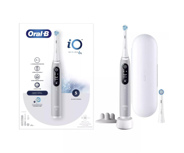 Oral-B iO Series 6s elektrický zubní kartáček, časovač, tlakový senzor, 5 programů, aplikace Oral-B, šedá