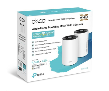 TP-Link Deco PX50(2-pack) WiFi6 Powerline Mesh (AX3000,2,4GHz/5GHz,3xGbELAN/WAN)