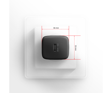 AXAGON ACU-PD20, nabíječka do sítě 20W, 1x port USB-C, PD3.0/PPS/QC4+/AFC/Apple, černá