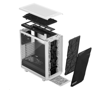 FRACTAL DESIGN skříň Meshify 2 Compact White TG Clear Tint, USB 3.1 Type-C, 2x USB 3.0, bez zdroje, mATX