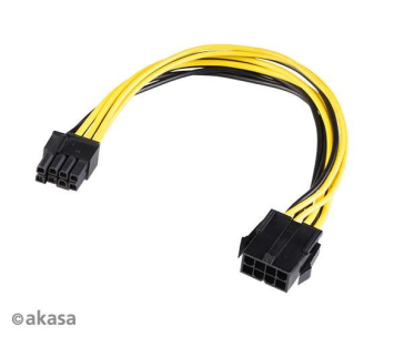 Rozbaleno - AKASA adaptér 12V ATX 8-Pin to PCIe 6+2 pin Adapter Cable