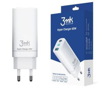 3mk síťová nabíječka - Hyper Charger 65W, bílá