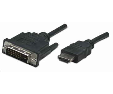 Manhattan kabel HDMI na DVI-D, Dual Link, 1m, černá