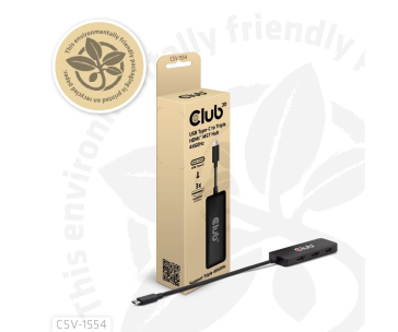 Club3D hub MST USB-C na 3xHDMI, Single: 8K30Hz, Triple: 4K60Hz