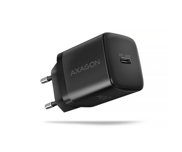 AXAGON ACU-PD20, nabíječka do sítě 20W, 1x port USB-C, PD3.0/PPS/QC4+/AFC/Apple, černá