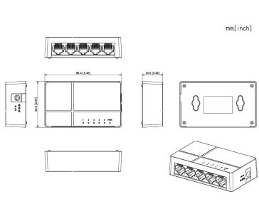 Dahua PFS3005-5GT-L-V2, Ethernet Switch, 5 Portů, Desktop, Gigabit