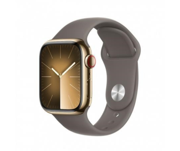 APPLE Watch Series 9 GPS + Cellular 45mm Gold Stainless Steel Case with Clay Sport Band - S/M