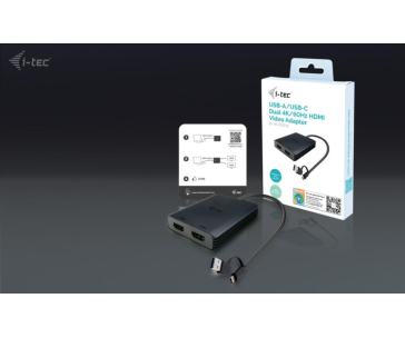 i-tec USB-A/USB-C Dual 4K HDMI Video Adapter