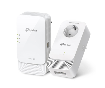 TP-Link PGW2440 KIT EasyMesh WiFi6 průchozí powerline set (G.hn2400,AX1800,2,4GHz/5GHz,3xGbE)