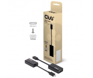 Club3D Adaptér aktivní USB 3.1 typ C na VGA (M/F), 15cm