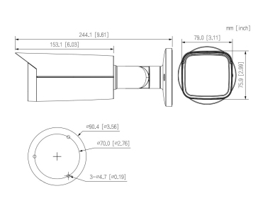 Dahua IPC-HFW5449T-ASE-LED-0360B, IP kamera, 4Mpx, 1/1,8" CMOS, objektiv 3,6 mm, IR<60, IP67