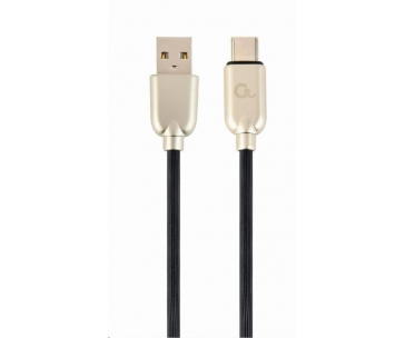 GEMBIRD Kabel USB 2.0 AM na Type-C kabel (AM/CM), 1m, pogumovaný, černý, blister, PREMIUM QUALITY