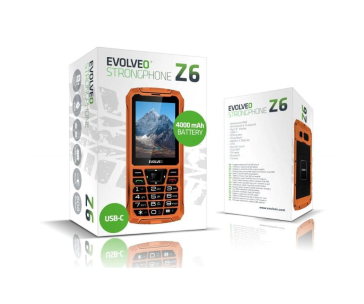 EVOLVEO StrongPhone Z6, vodotěsný odolný Dual SIM telefon, oranžová