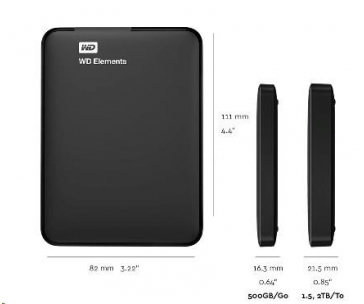 WD Elements Portable 4TB, Externí HDD, USB 3.0, černá