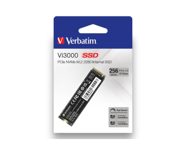 VERBATIM SSD Vi3000 Internal PCIe NVMe M.2 SSD 256GB , W 1300/ R 3300 MB/s