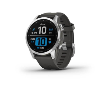 Garmin fenix 7s Glass, Silver/ Graphite Silicone Band, EU