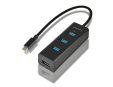 AXAGON HUE-S2C, 4x USB 3.0 CHARGING hub, micro USB nap. konektor, kabel USB-C 40cm