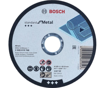 BOSCH rovný řezací kotouč Standard for Metal, A 60 T BF, 125 mm, 22,23 mm, 1 mm