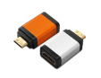 PremiumCord adaptér HDMI A - mini HDMI C (F/M), oranžová